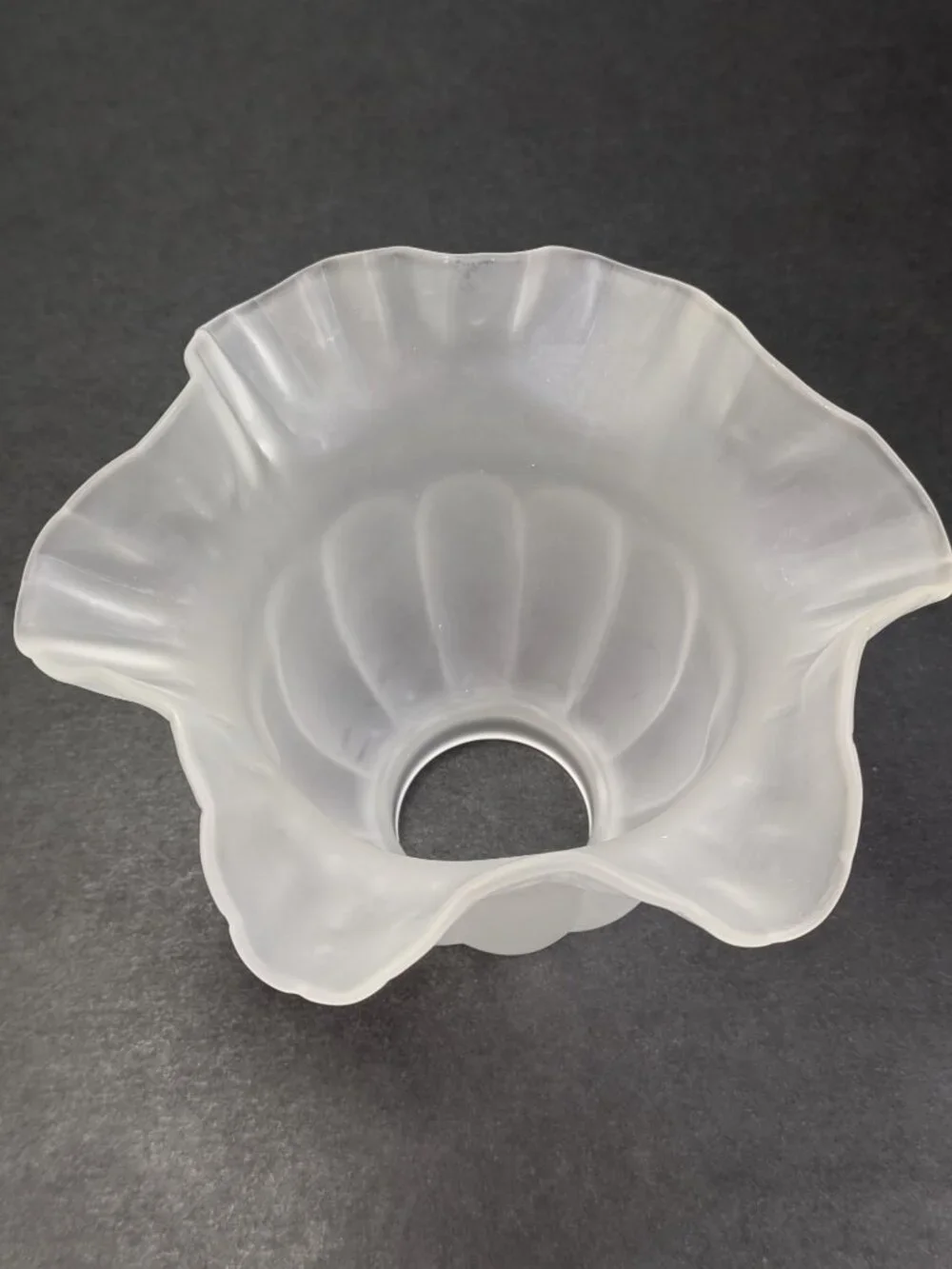 Frosted Glass Tulip Light Shade Replacement Ruffled Fluted Edge DIY craft proj.